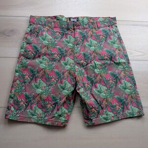 AussieBum‎ Boardwalk Chino Airlie Shorts Mens XL Green Leaf Print Red